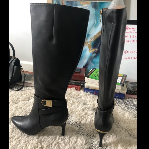USED ONCE Calvin Klein Jemamine BlackBoots Size8.5 - Picture 4 of 11